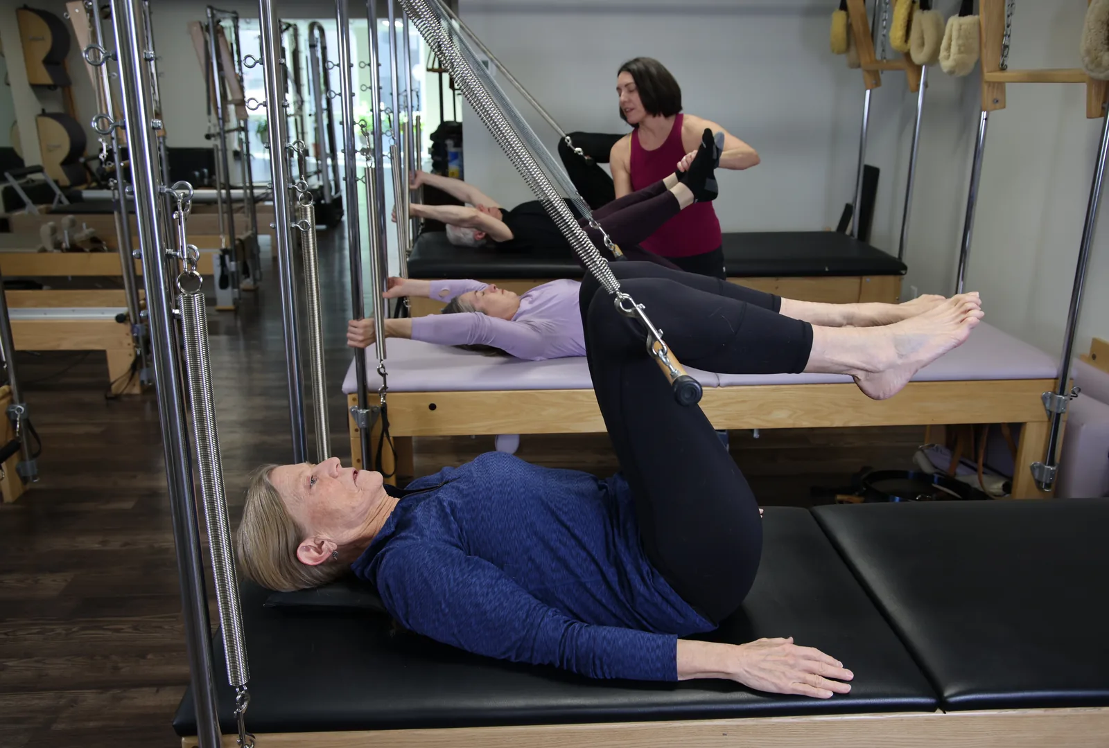 A small group equipment class at Core Wisdom Pilates in Boulder
